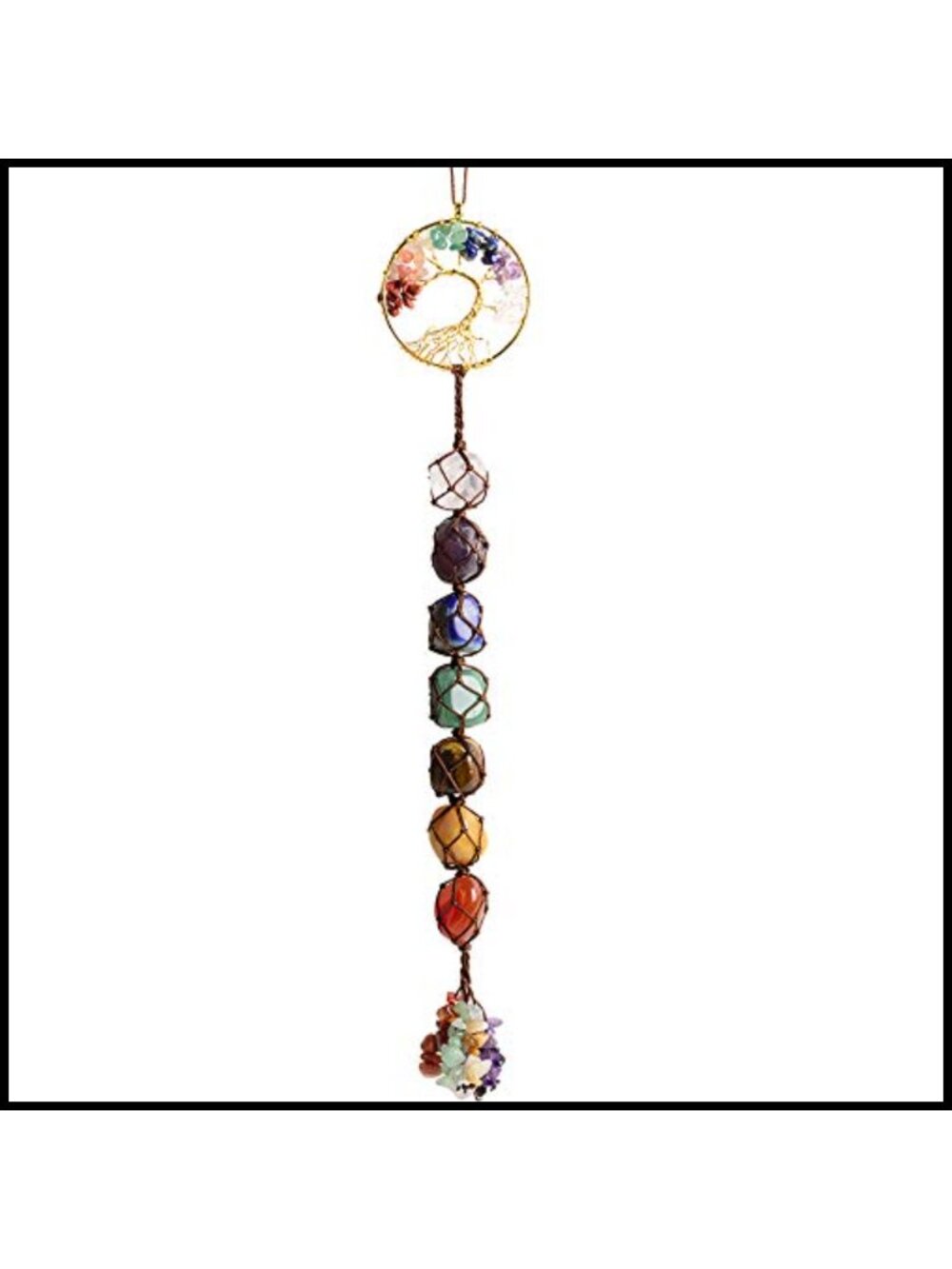 Handmade Tree of Life Crystal Copper Hanging Ornament Feng Shui Decor
